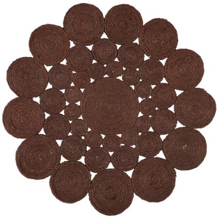 Safavieh 3 x 3 ft. Natural Fiber Contemporary Round Hand Woven Area Rug, Brown NF363T-3R